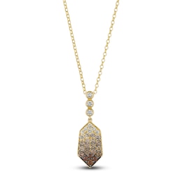 Le Vian Chocolate Ombré Diamond Kite Necklace 7/8 ct tw 14K Honey Gold 19"