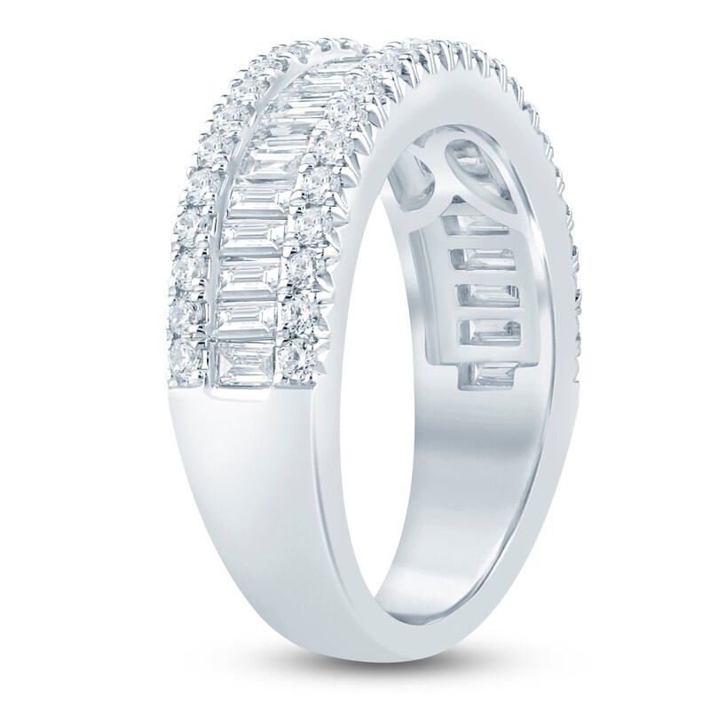 Main Image 2 of Baguette & Round-Cut Lab-Grown Diamond Anniversary Ring 1-1/2 ct tw 14K White Gold