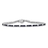 Thumbnail Image 1 of Blue Lab-Created Sapphire & White Lab-Created Sapphire Line Bracelet Sterling Silver 7.5"