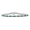 Thumbnail Image 1 of Lab-Created Emerald & White Lab-Created Sapphire Line Bracelet Sterling Silver 7.5"