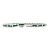 Thumbnail Image 2 of Lab-Created Emerald & White Lab-Created Sapphire Line Bracelet Sterling Silver 7.5"
