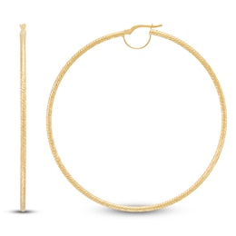 Diamond-Cut Hoop Earrings 10K Yellow Gold 60mm