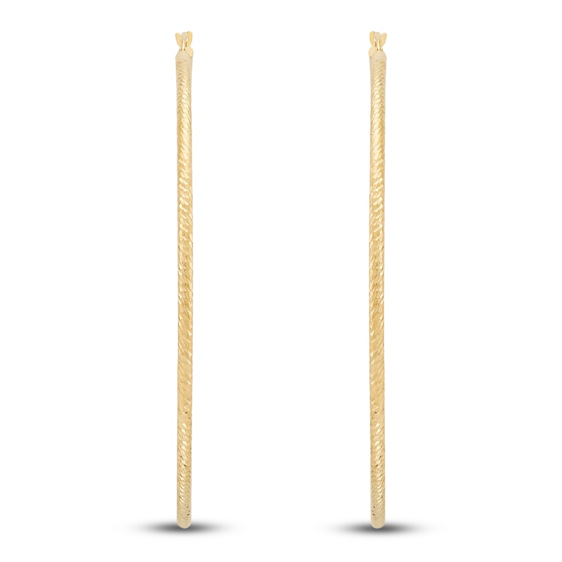 Main Image 3 of Diamond-Cut Hoop Earrings 10K Yellow Gold 60mm