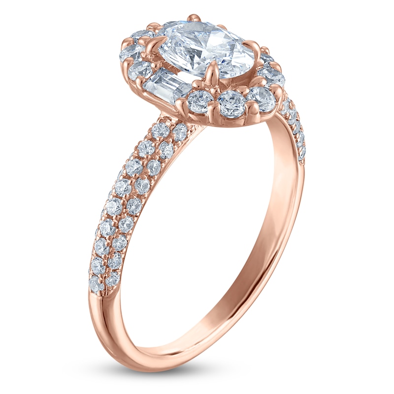 Main Image 2 of Vera Wang VOW Oval-Cut Diamond Halo Engagement Ring 1-1/2 ct tw 14K Rose Gold