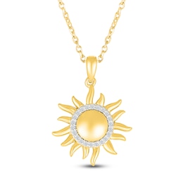 Diamond Sun Necklace 1/10 ct tw 10K Yellow Gold 18"