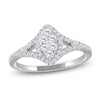 Thumbnail Image 1 of Multi-Diamond Marquise Halo Promise Ring 1/4 ct tw 10K White Gold