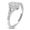 Thumbnail Image 2 of Multi-Diamond Marquise Halo Promise Ring 1/4 ct tw 10K White Gold