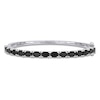 Thumbnail Image 1 of Oval-Cut Natural Black Sapphire Bangle Bracelet Sterling Silver 7.5"