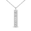 Thumbnail Image 1 of Roman Numeral Date Vertical Tag Necklace Sterling Silver 18"