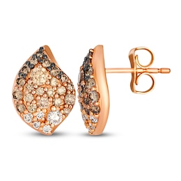 Le Vian Chocolate Diamond Earrings 3/4 ct tw 14K Strawberry Gold
