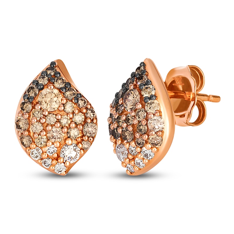 Main Image 2 of Le Vian Chocolate Diamond Earrings 3/4 ct tw 14K Strawberry Gold