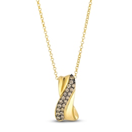 Le Vian Chocolate Diamond Curve Necklace 1/2 ct tw 14K Honey Gold 19"