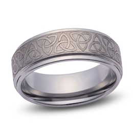 Men's Celtic Knot Engraved Satin Finish Wedding Band Tungsten Carbide 8mm