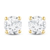 Thumbnail Image 3 of Round-Cut Lab-Grown Diamond Solitaire Stud Earrings 4 ct tw 14K Yellow Gold (SI2/F)