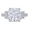 Thumbnail Image 3 of Cushion & Trapezoid-Cut Lab-Grown Diamond Three-Stone Engagement Ring 5-1/3 ct tw 14K White Gold