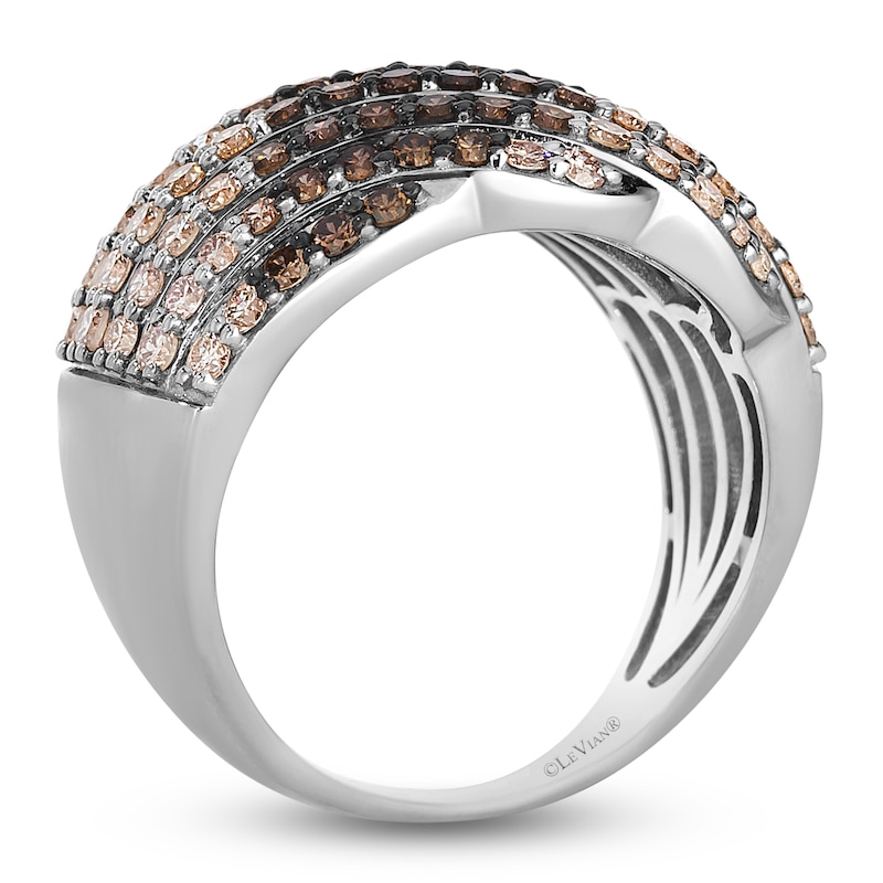 Main Image 2 of Le Vian Chocolate Ombré Diamond Multi-Row Ring 1-5/8 ct tw 14K Vanilla Gold