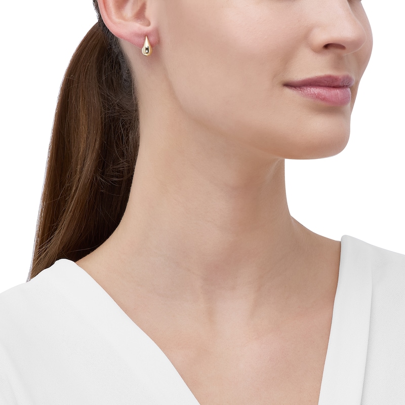 Main Image 4 of Teardrop Stud Earrings Hollow 10K Yellow Gold
