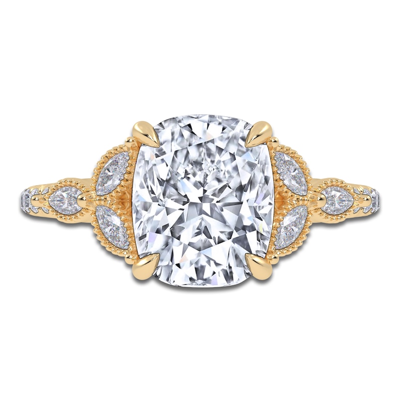 Main Image 3 of Certified Cushion-Cut Lab-Grown Diamond Engagement Ring 2-1/3 ct tw 14K Yellow Gold