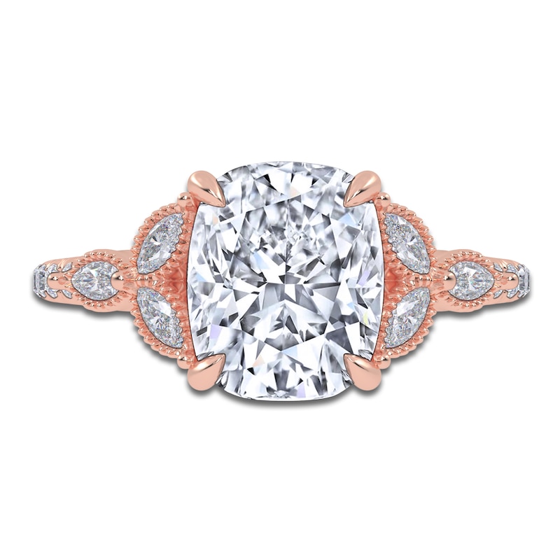 Main Image 3 of Certified Cushion-Cut Lab-Grown Diamond Engagement Ring 2-1/3 ct tw 14K Rose Gold