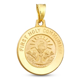 First Holy Communion Charm Semi-Solid 14K Yellow Gold