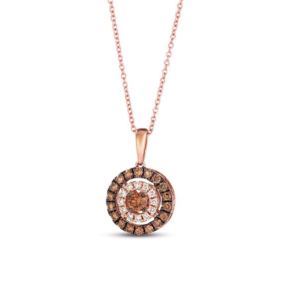 Le Vian Crème Brûlée Diamond Necklace 1/2 ct tw Round 14K Strawberry Gold