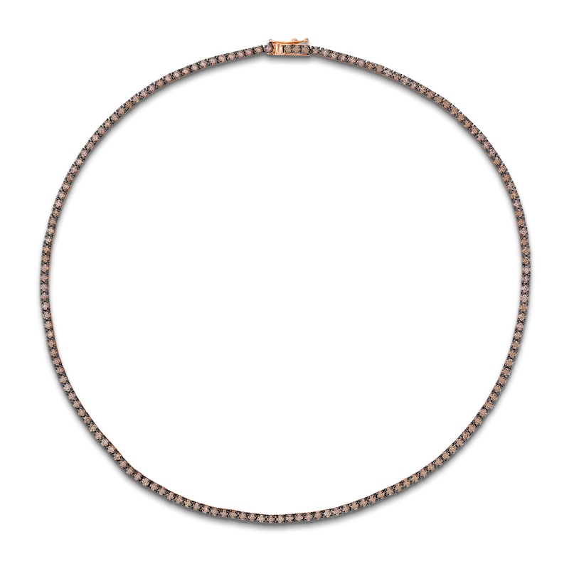 Main Image 1 of Le Vian Chocolate Diamond Choker Tennis Necklace 5-3/4 ct tw 14K Strawberry Gold 15"