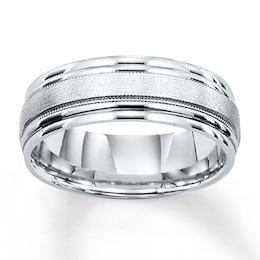 Wedding Band 14K White Gold 7mm