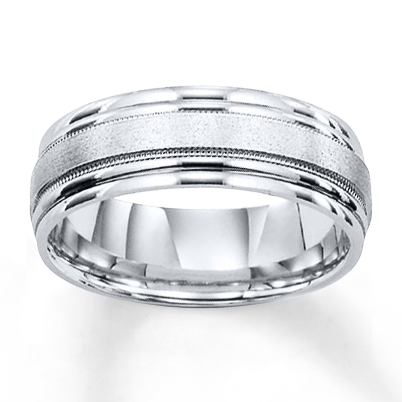 Wedding Band 14K White Gold 7mm