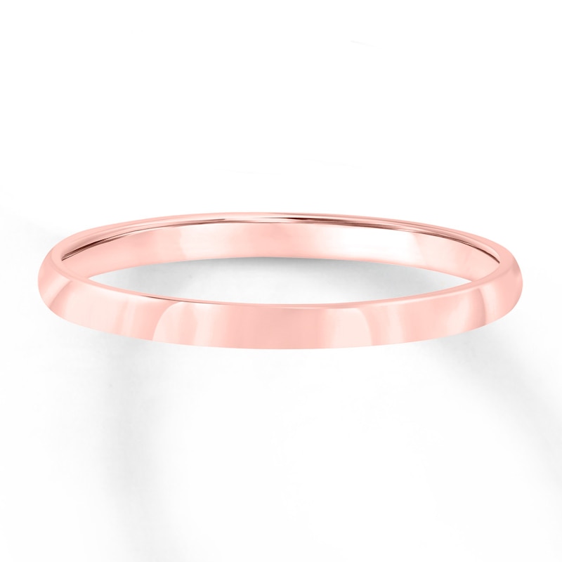 14K Rose Gold Brushed Comfort Fit 6mm Wedding Band