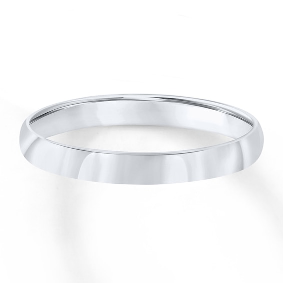 Men and Women's 14kt White Gold 3mm Traditional Wedding Band Ring Men and Women's 14kt White Gold 3mm Traditional Wedding Band Ring
