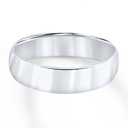 Wedding Band 14K White Gold 6mm
