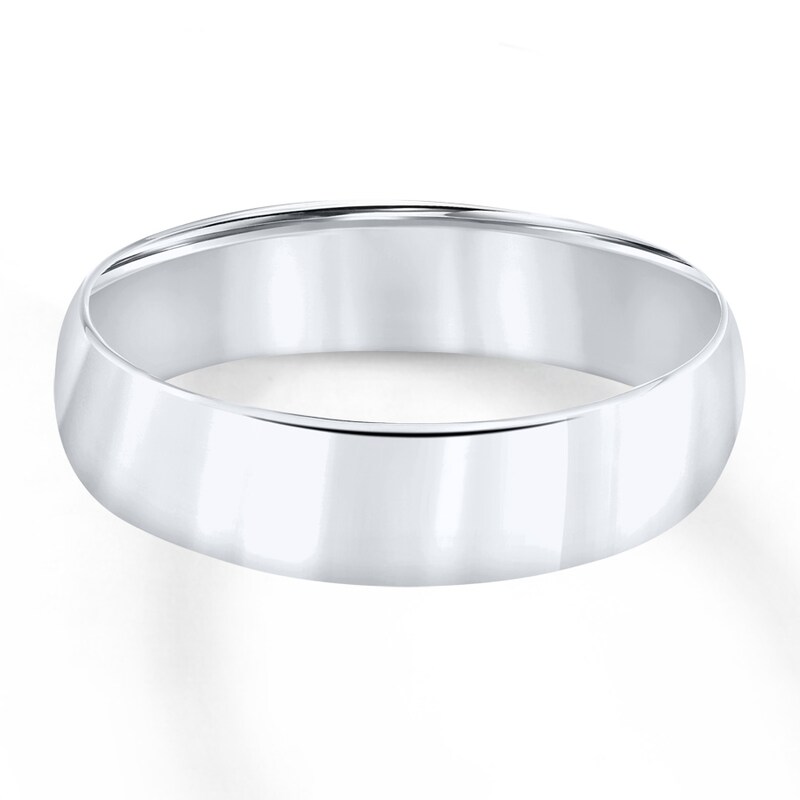 Wedding Band 18K White Gold 6mm