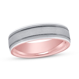 Wedding Band Platinum/18K Rose Gold 6mm