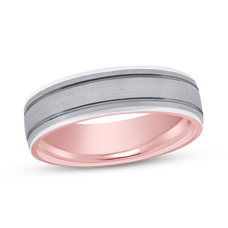 Wedding Band Platinum/18K Rose Gold 6mm