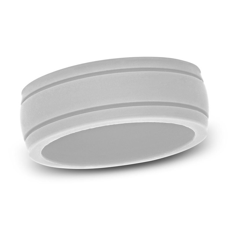 Main Image 1 of Gray Silicone Men's Wedding Band 8mm
