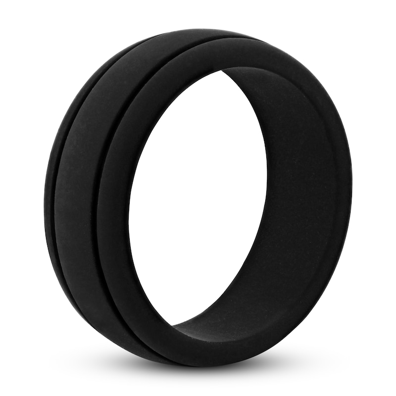 Main Image 2 of Black Silicone Men's Wedding Band 8mm
