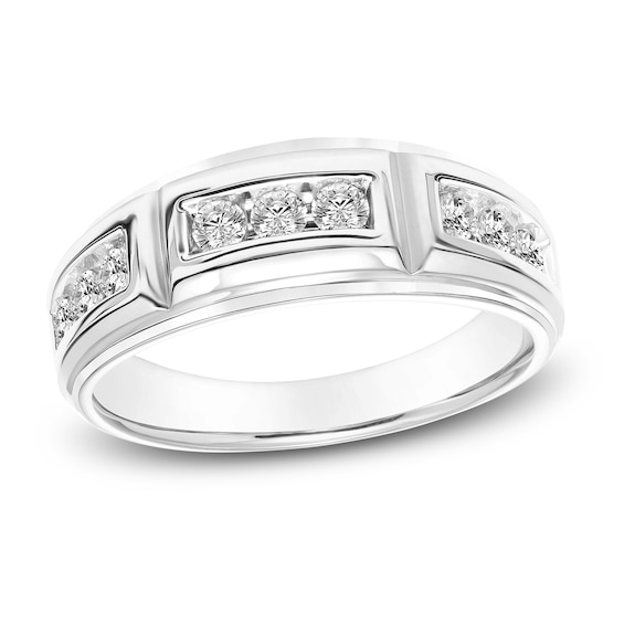 Diamond Wedding Band 34 ct tw Round 14K White Gold