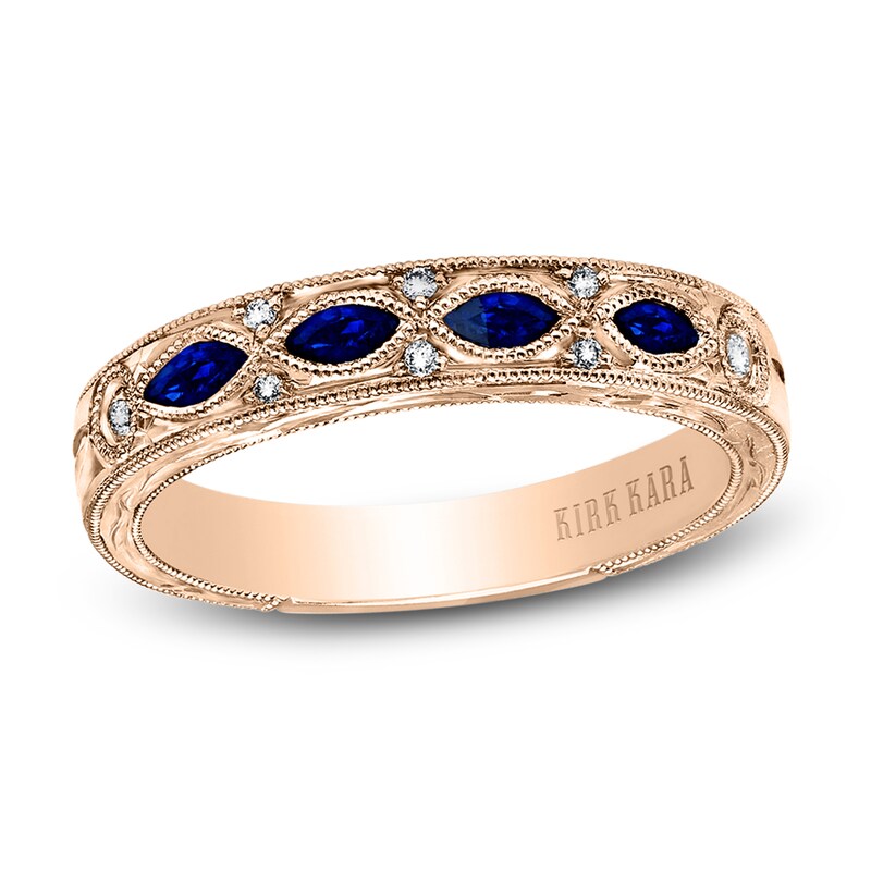 Main Image 1 of Kirk Kara Natural Blue Sapphire Anniversary Band 1/20 ct tw 14K Rose Gold