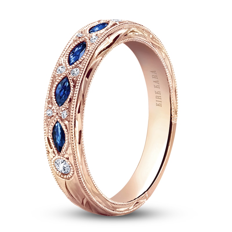 Main Image 2 of Kirk Kara Natural Blue Sapphire Anniversary Band 1/20 ct tw 14K Rose Gold