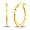Thumbnail Image 0 of Polished Flat Oval Hoop Earrings 14K Yellow Gold 18mm