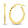 Thumbnail Image 1 of Polished Flat Oval Hoop Earrings 14K Yellow Gold 18mm