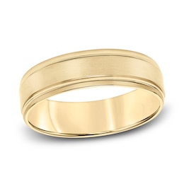 Brushed Wedding Band 10K Yellow Gold