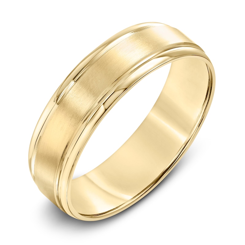 Brushed Wedding Band 10K Yellow Gold