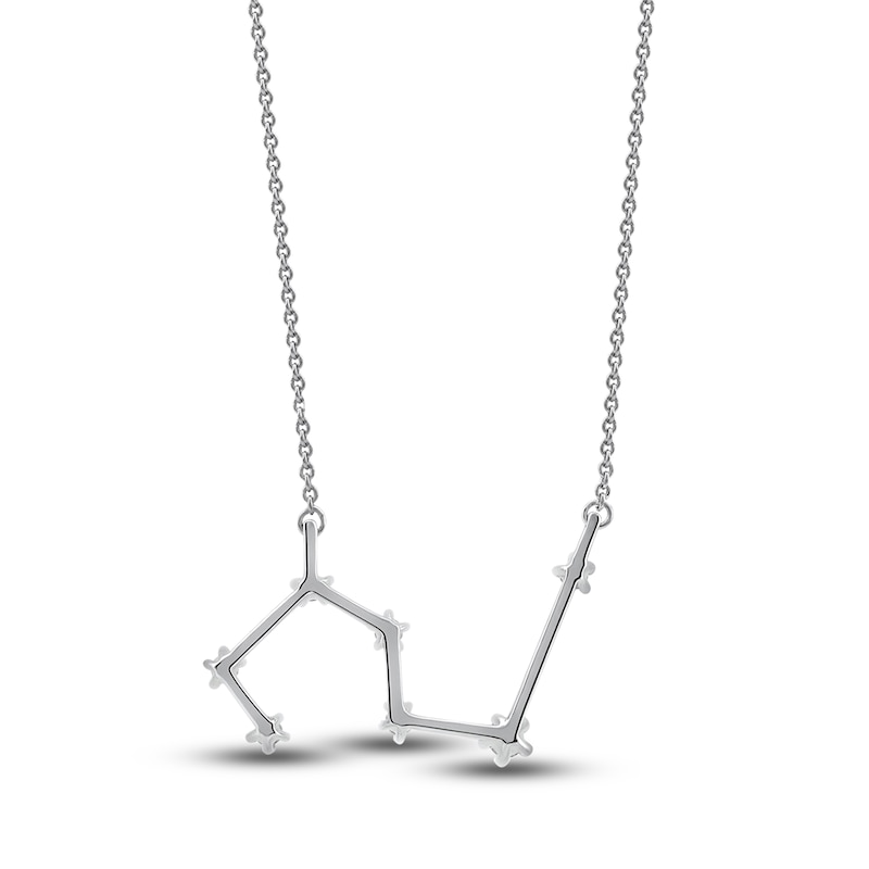 Main Image 3 of Diamond Leo Constellation Necklace 1/6 ct tw Round 14K White Gold