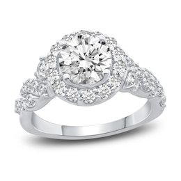 Diamond Engagement Ring 2-1/2 ct tw Round 14K White Gold