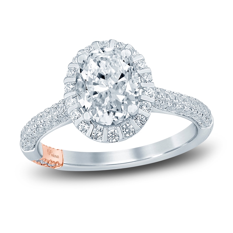 Pnina Tornai Lab-Created Diamond Engagement Ring 2 ct tw Oval/Round 14K White Gold