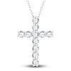 Thumbnail Image 0 of Diamond Cross Pendant Necklace 2-3/4 ct tw Round 14K White Gold 18"