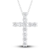 Thumbnail Image 3 of Diamond Cross Pendant Necklace 2-3/4 ct tw Round 14K White Gold 18"