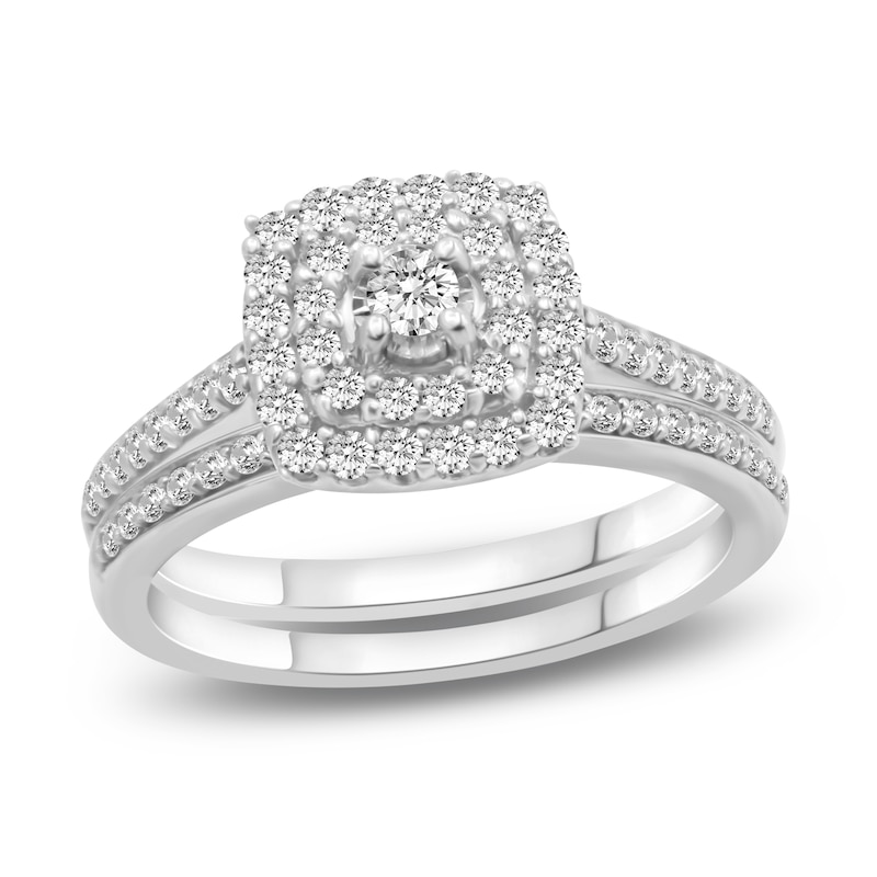 Main Image 1 of Diamond Bridal Set 1/2 ct tw Round 10K White Gold