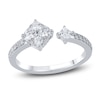 Thumbnail Image 1 of Diamond 2-Stone Cuff Ring 1/2 ct tw Round 10K White Gold